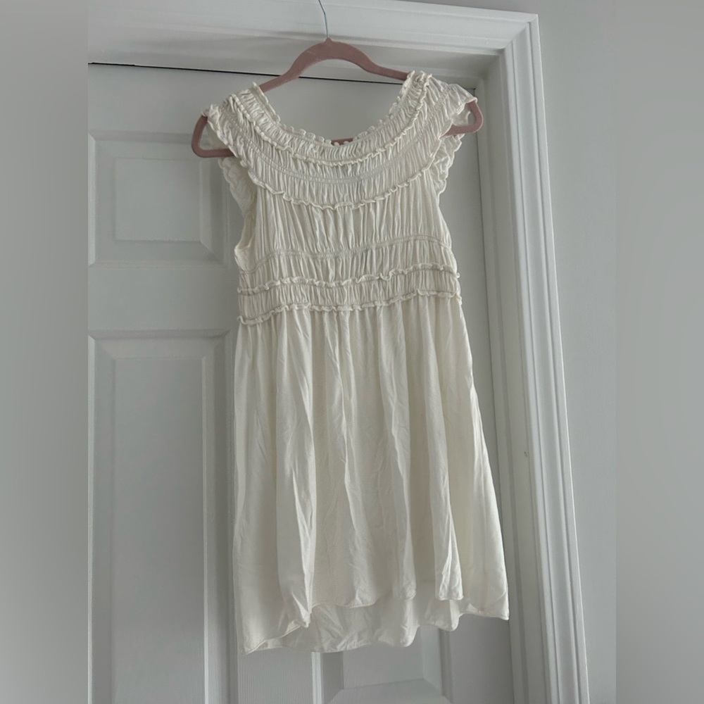 white ruffle dress